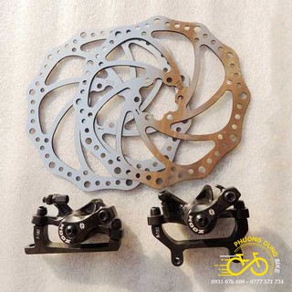 Bộ Cụm phanh thắng đĩa cơ xe đạp ZOOM DB-280 và 2 đĩa phanh 160mm