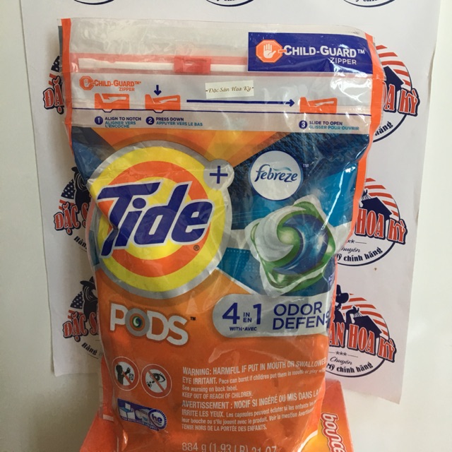 Hàng USA VIÊN NƯỚC GIẶT TIDE PODS 4 IN 1 884G ( 30 VIÊN)