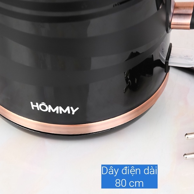 [Mã ELHADEV giảm 4% đơn 300K] Bình đun siêu tốc inox Hommy K512PN 1.7 lít - Chính hãng BH 12 tháng