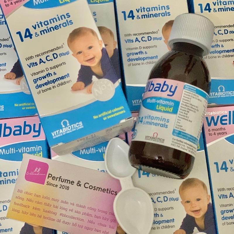 Vitamin tổng hợp Wellbaby Multivitamin liquid cho bé 6 tháng - 4 tuổi