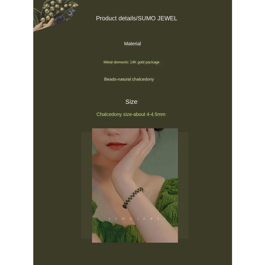 Hàng Mới Về [Hàng Mới Về] Vòng Tay Dây Bện Đính Hạt Phong Cách Retro Đơn Giản Cho Nữ