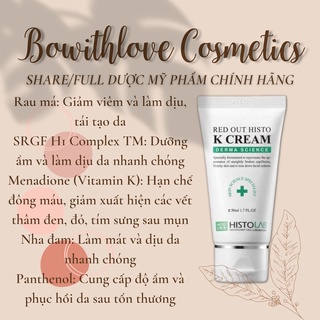 Kem dưỡng tái tạo phục hồi da sau treatment red out histo k cream histolab 50ml