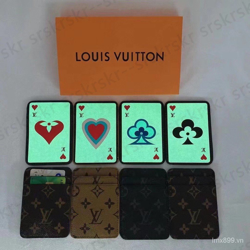 Leather Card Bag Luminous Love Flower Classic Presbyopic Fashion Brand Can Store Credit Card Business Card Transportation Card ID Card Interesting Small Purse Envelope Type Can Be Put into Pocket at Will