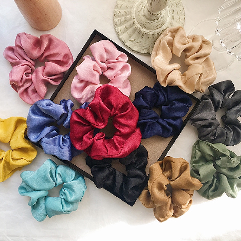 Dây Buộc Tóc Co Giãn Màu Trơn Thời Trang Cho Nữ (Hair Scrunchies)