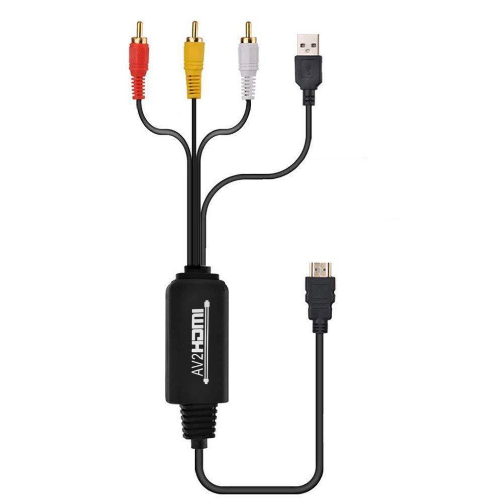 Cáp chuyển đổi composite AV RCA sang HDMI tương thích với đầu ra tương thích HDMI 1.8M RCA 3 trong 1