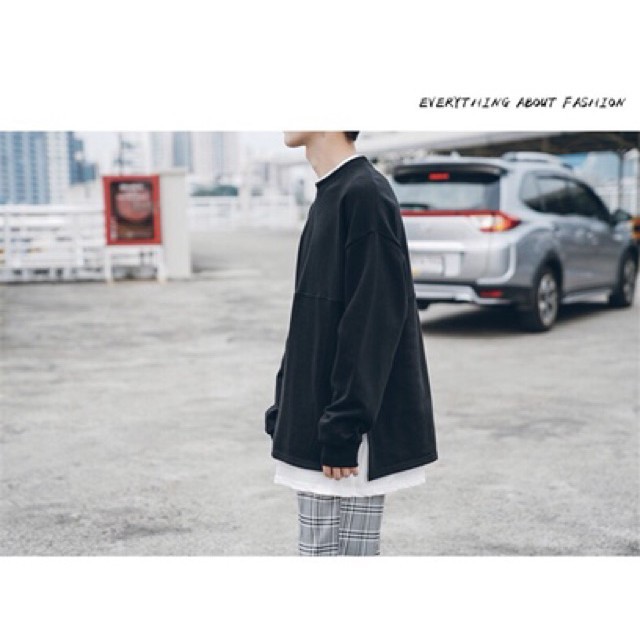 FY☃◐∈(HÀNG ORDER) ÁO SWEATER FORM RỘNG TAY DÀI CÓ LỚP LÓT TRONG