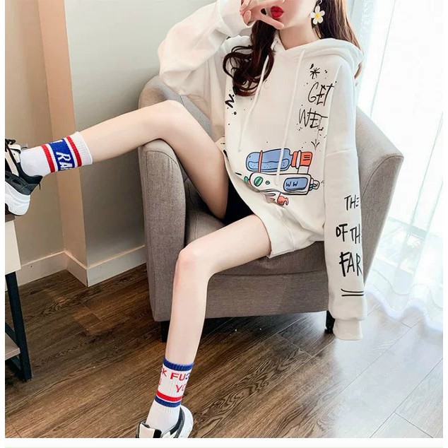 [ẢNH THẬT] Áo Nỉ HOODIE NỮ CHẤT NỈ NGOẠI From Rộng In Họa Tiết | BigBuy360 - bigbuy360.vn