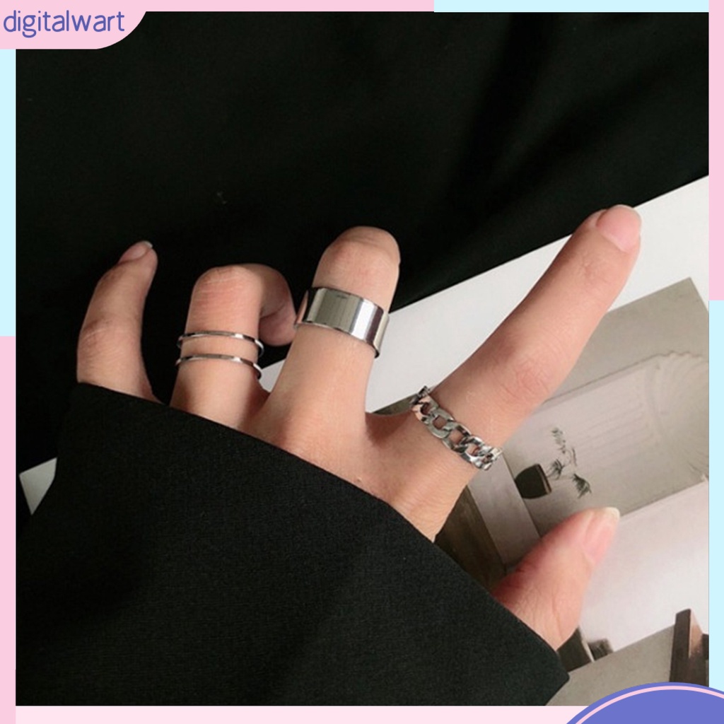 Set 3 Nhẫn Đeo Khớp Ngón Tay Phong Cách Hip Hop Thời Trang Cho Nữ