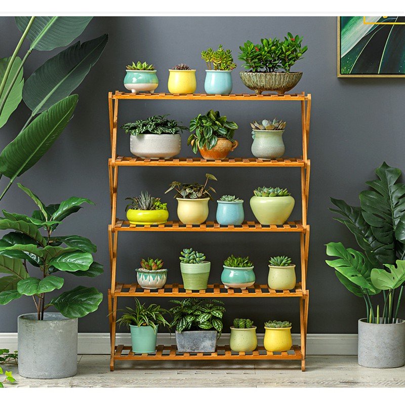 Kệ gỗ trồng cây, kệ hoa đa tầng để cây cảnh, thiết kế sang trọng đẹp mắt, chịu lực cao