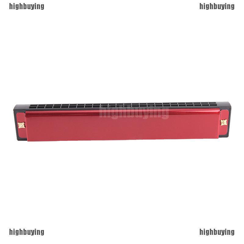 Kèn harmonica 24 lỗ chất lượng cao kích thước 17.5cm x 2.7cm x 2cm cho người mới học