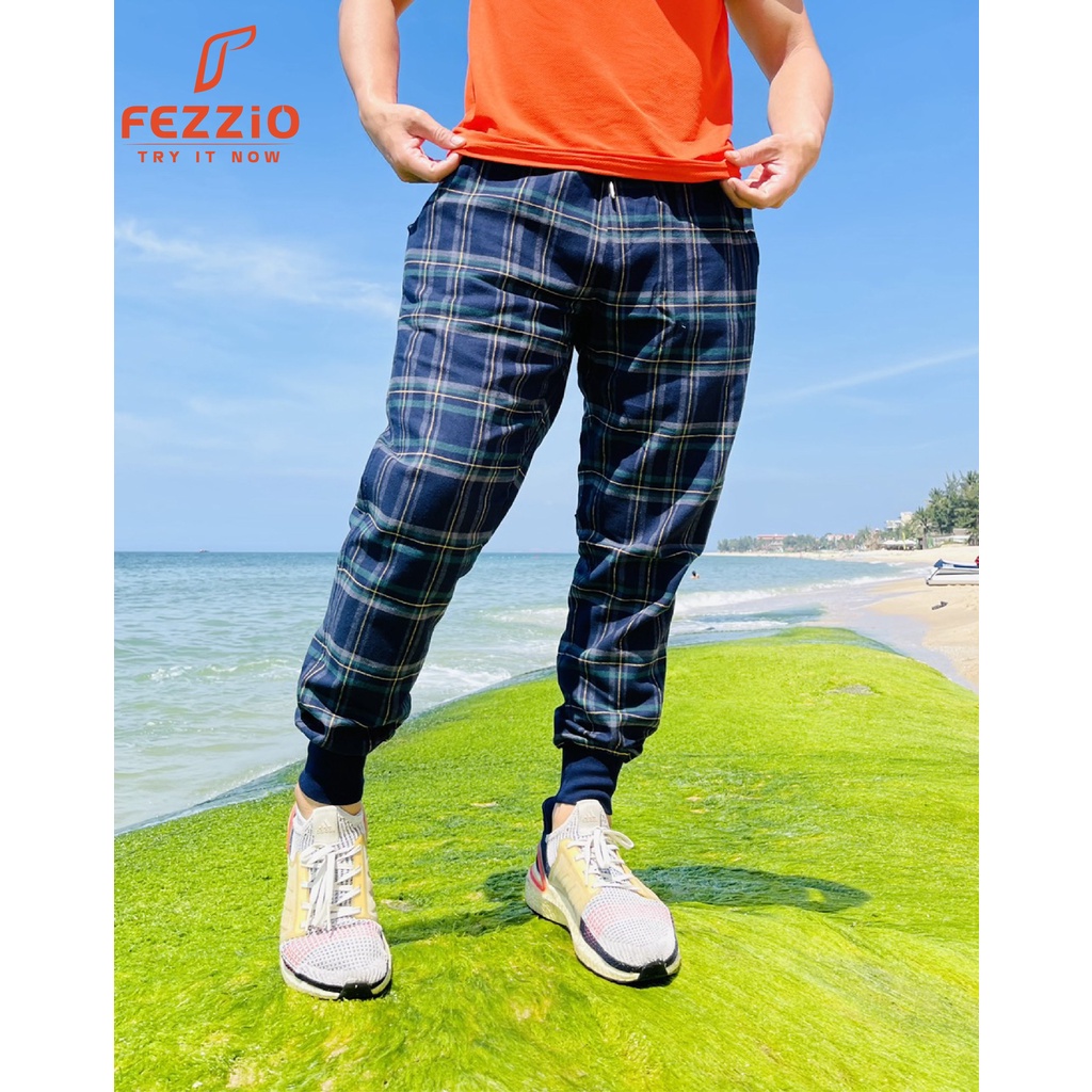 Quần jogger nam , quần dài nam caro , quần dài hàn quốc ,  quần nam caro Fezzio chính hãng
