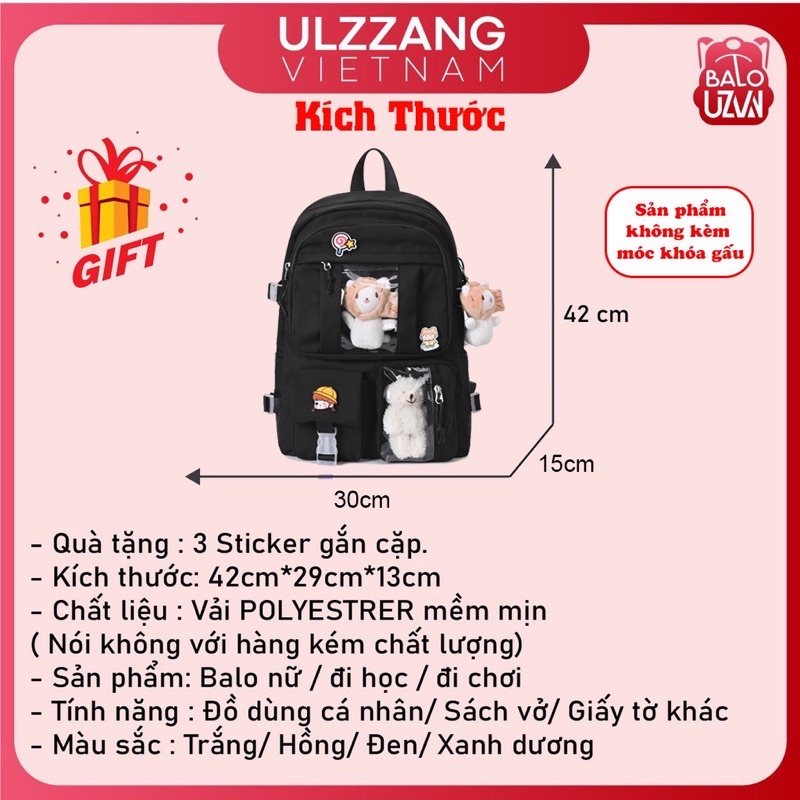 Balo đi học nam nữ Ulzzang basic chống nước, cặp sách laptop phong cách Unisex Hàn Quốc dành cho học sinh, sinh viên.