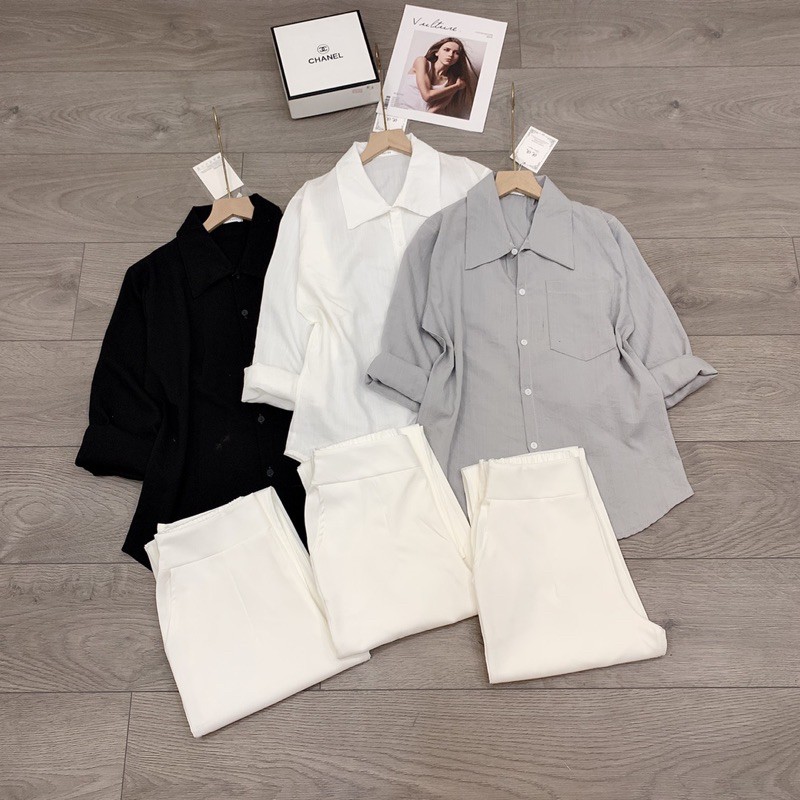 [Mã WASTUP9 giảm 10% tối đa 30K đơn 150K] SÉT ÁO SƠ MI ĐŨI MIC QUẦN DÀI SIÊU HÓT | BigBuy360 - bigbuy360.vn