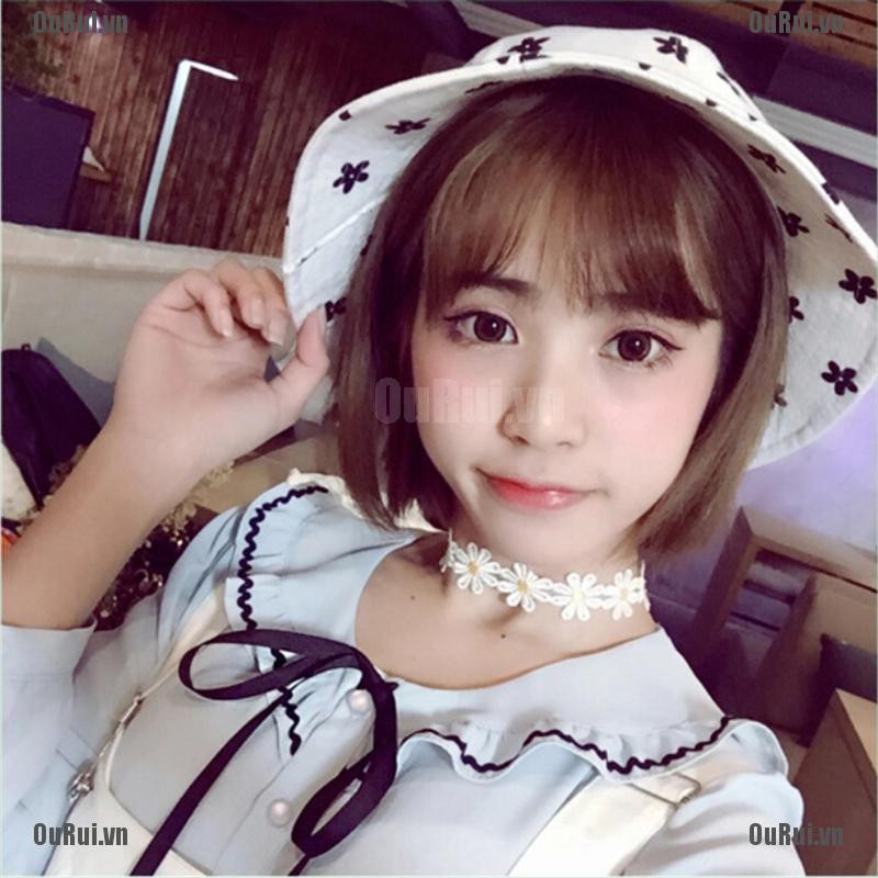 Vòng Cổ Choker Họa Tiết Hoa Cúc Vàng Trắng Xinh Xắn Cho Nữ