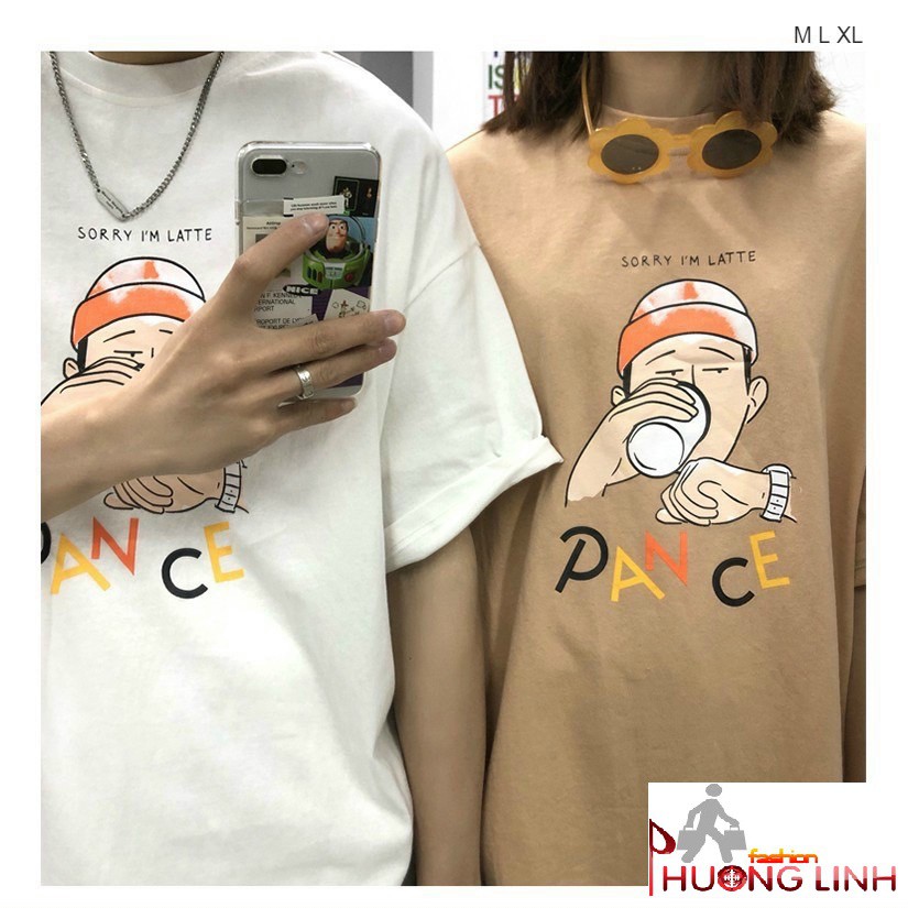 [Có video] Áo thun unisex form rộng tay lỡ  hình chữ PANCE - T shirt made in VietNam - Thời Trang Phương Ling