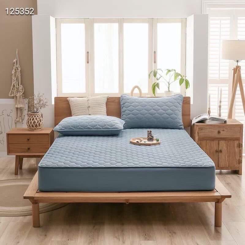 Ga Chống Thấm Trần Bông Muji, Drap Giường Cao Cấp Chống Thấm Nước 100%hi ío