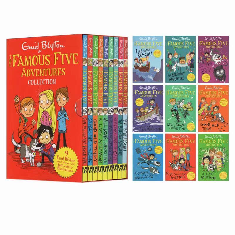 Sách - Famous Five Adventures 9 quyển sách nhập khẩu kèm booksets