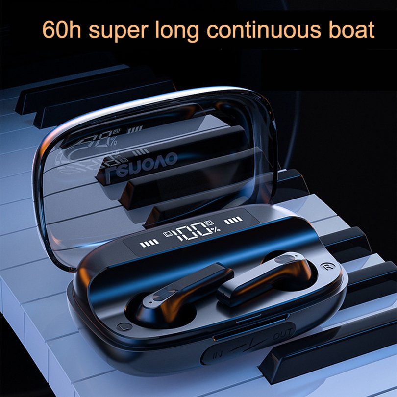 【giao hàng hôm nay>>>Lenovo QT81 Earbuds Wireless 5.0 True Gaming Headsets Touch Control LED Display Large Headphone Latency Buds Earphone