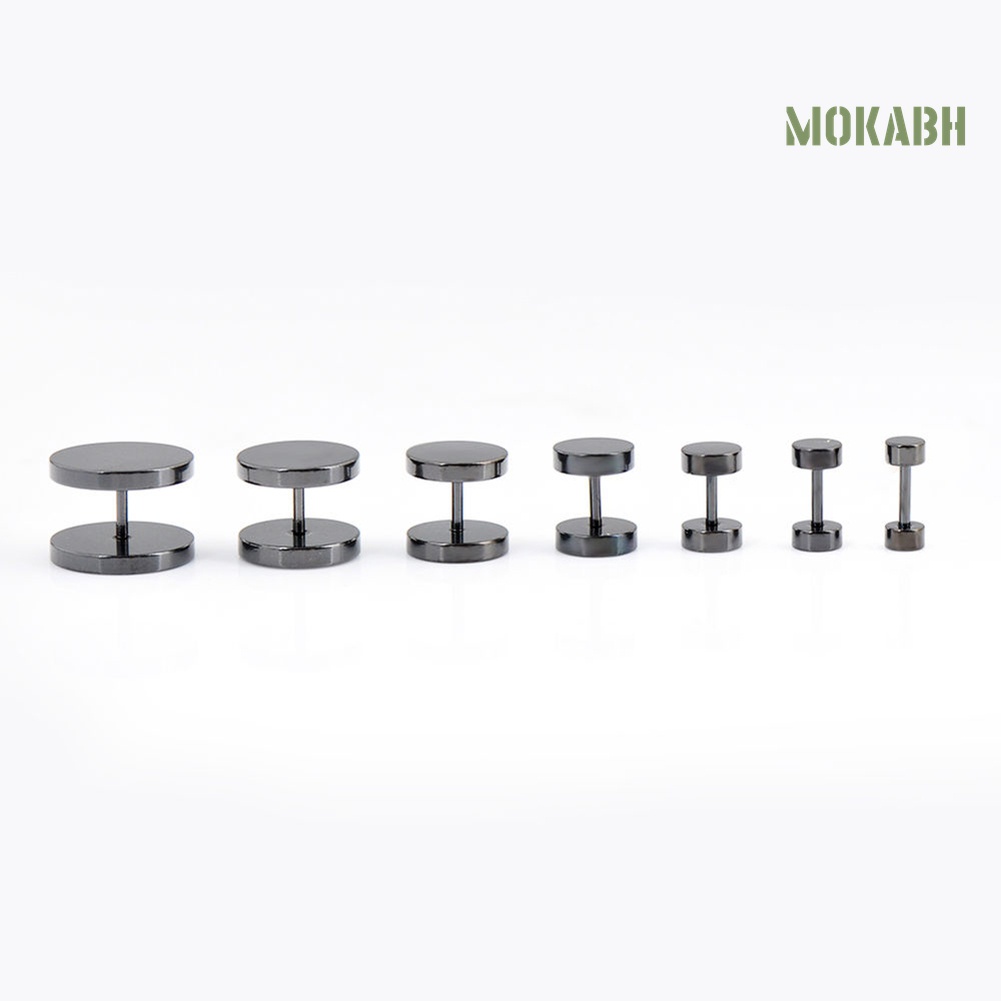 Khuyên Tai Tròn Màu Đen Bằng Thép Không Gỉ 3mm-14mm