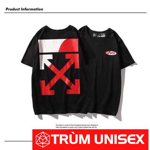Áo thun Nam Tay lỡ Overtee Áo thun Stee OFF WHITE RED Unisex