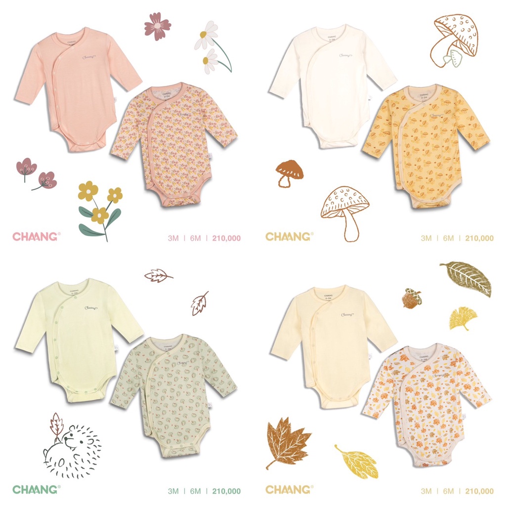 [ CHAANG 2022 - AUTUMN PARK ] Bộ bodychip dài tay cho bé sơ sinh