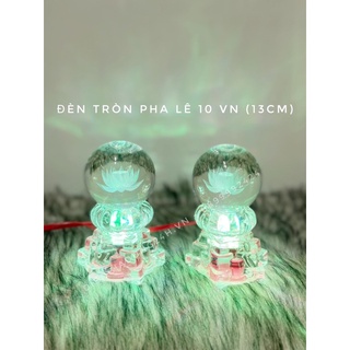 Đèn thờ pha lê cao cấp tròn 10 1 cặp