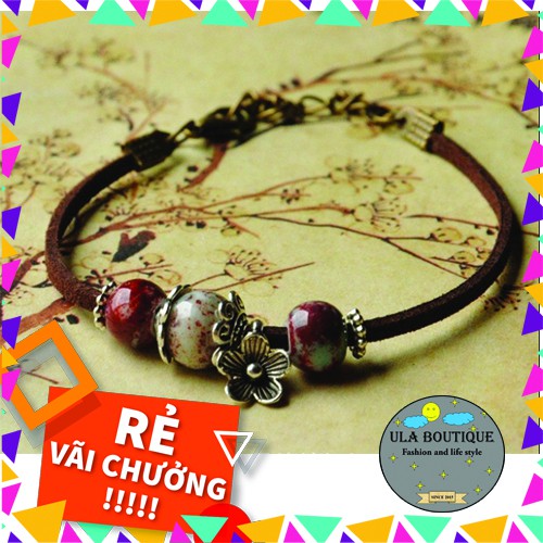 Vòng tay nữ mạ bạc ULA Shop hình hoa cute phong cách Hàn Quốc