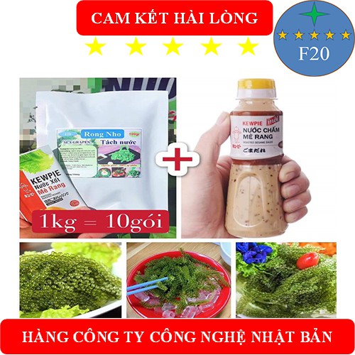 [Mã GROSALE2703 giảm 8% đơn 250K]  500gr RONG BIỂN (nho) tặng sốt. rong nho tách nước. rong nho khô