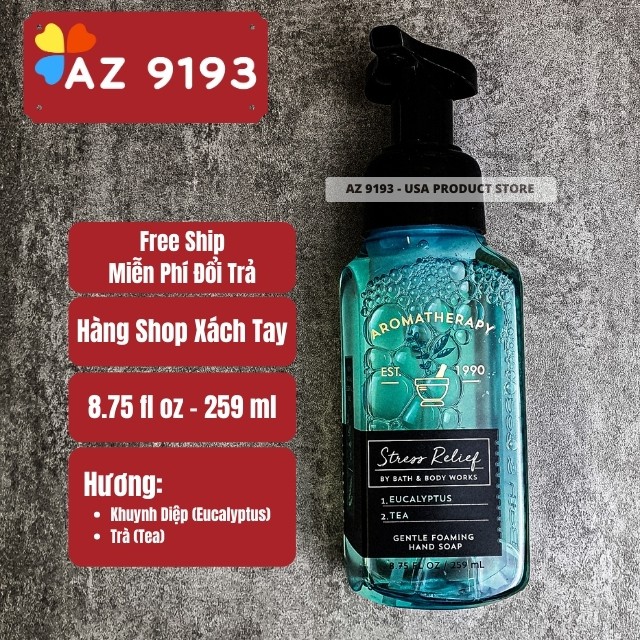 [Mua Tại Mỹ] Nước Rửa Tay Bath and Body Works 259 ml Dạng Bọt (Foaming) - AZ 9193 Nước rửa tay bọt, Nước rửa tay bbw