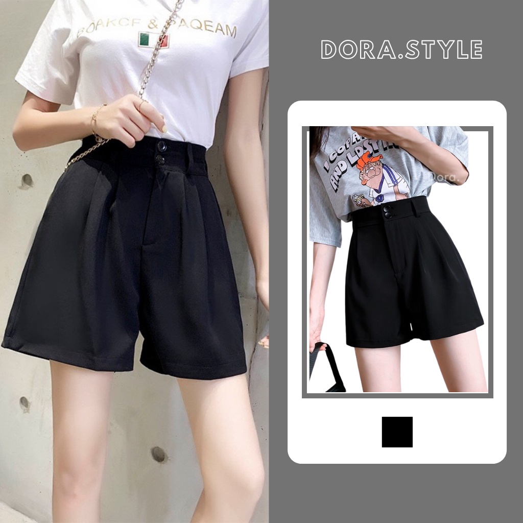 Quần short cạp siêu cao basic Dora Style M2088
