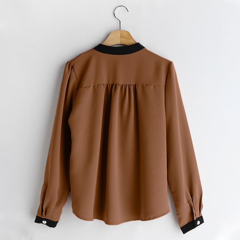 Áo nữ Zanzea tay dài cổ tròn thiết kế thanh lịch thời trang