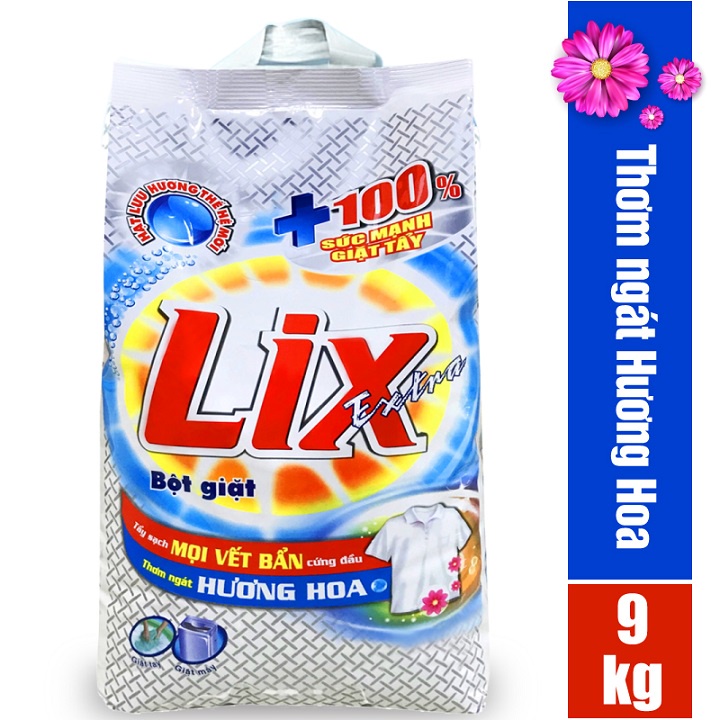 Bột giặt Lix Extra hương hoa 9Kg (EB010)