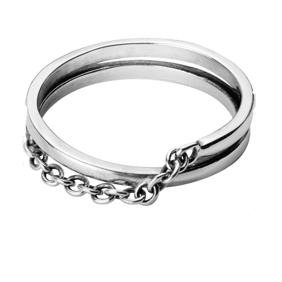 Nhẫn Tay Bạc Nữ Móc Xích Bảo Ngọc Jewelry Thiêt Kế Cá Tính Giành Cho Nữ N2463