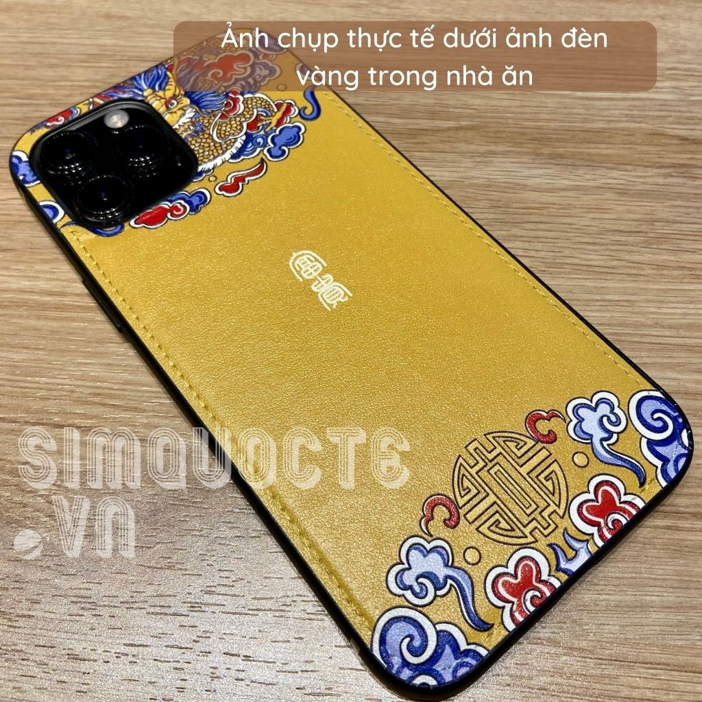 Ốp lưng điện thoại iphone 11 12 pro max sang trọng rồng phượng phú quý in vân nổi