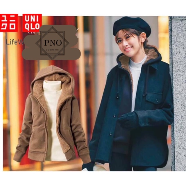 UNIQLO - Áo khoác nỉ lót lông nữ ( tag Nhật ) UniqloFelt