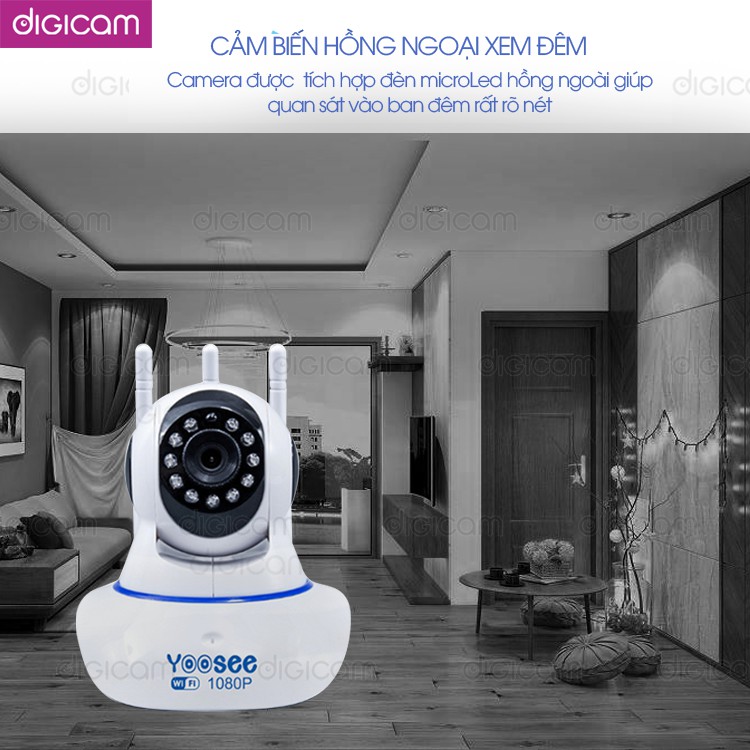 Camera IP YooSee 2.0mpx 1080P | Góc quay 360 độ | Cảm biến hồng ngoại | BigBuy360 - bigbuy360.vn