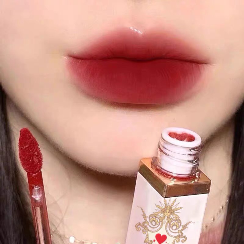 Son kem lì mặt trời KEKE MOOD mềm mịn như nhung lâu trôi Huatian Semimoon Velvet Fog Feeling Lip Glaze KEKE03