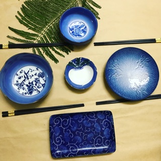 Set gốm men lam