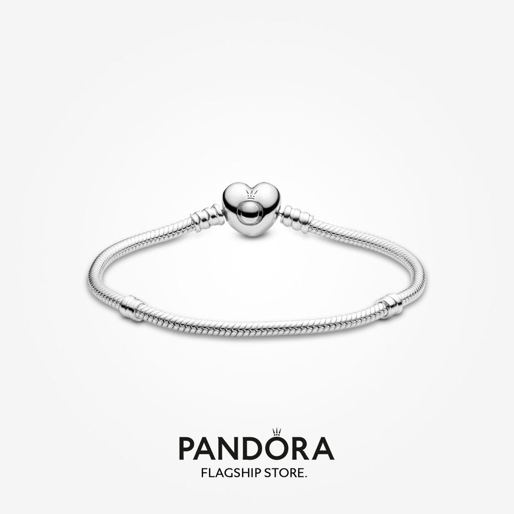 Pandora Vòng Tay Dây Xích Rắn Mặt Trái Tim