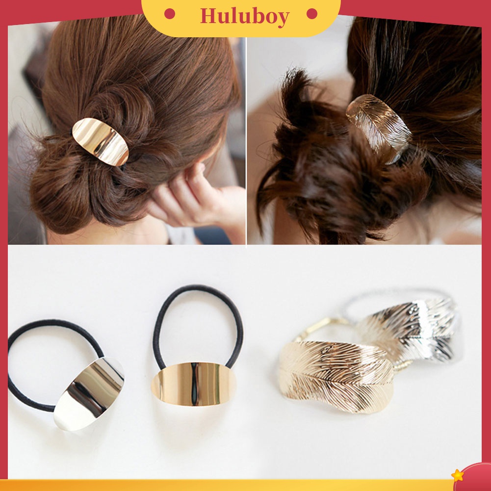 Dây Buộc Tóc Đuôi Ngựa Hình Chiếc Lá Chất Liệu Hợp Kim
