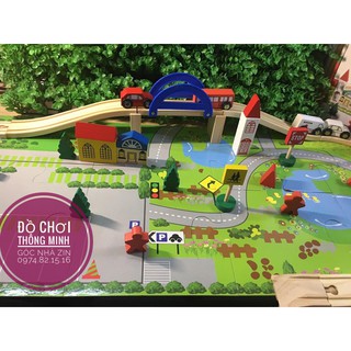 ĐỒ CHƠI XẾP HÌNH ĐƯỜNG RAY Ô TÔ - ĐỒ CHƠI GỖ AN TOÀN - SIÊU ĐẸP