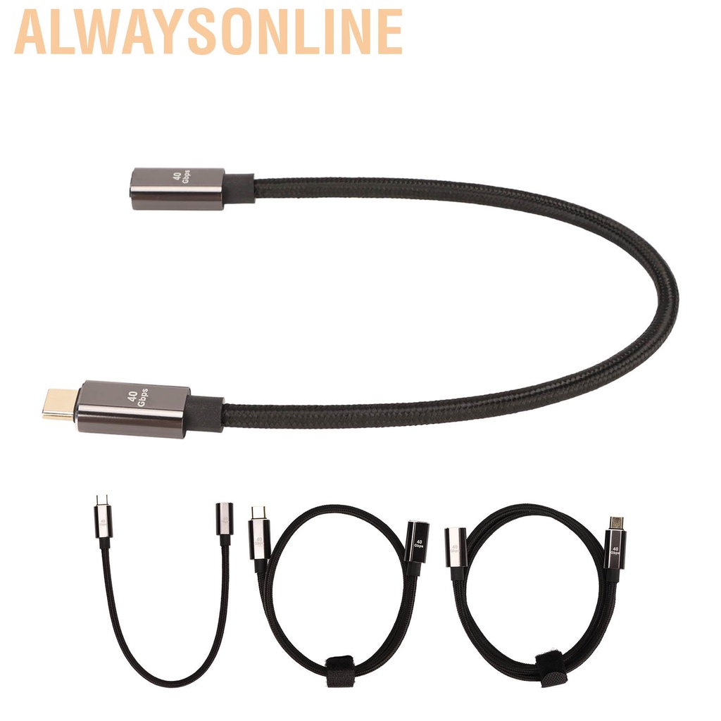 Alwaysonline USB C to Cable Type USB4.0 Data for Thunderbolt 4 PD100W Fast Charging 40Gbps 8K 60Hz Extension