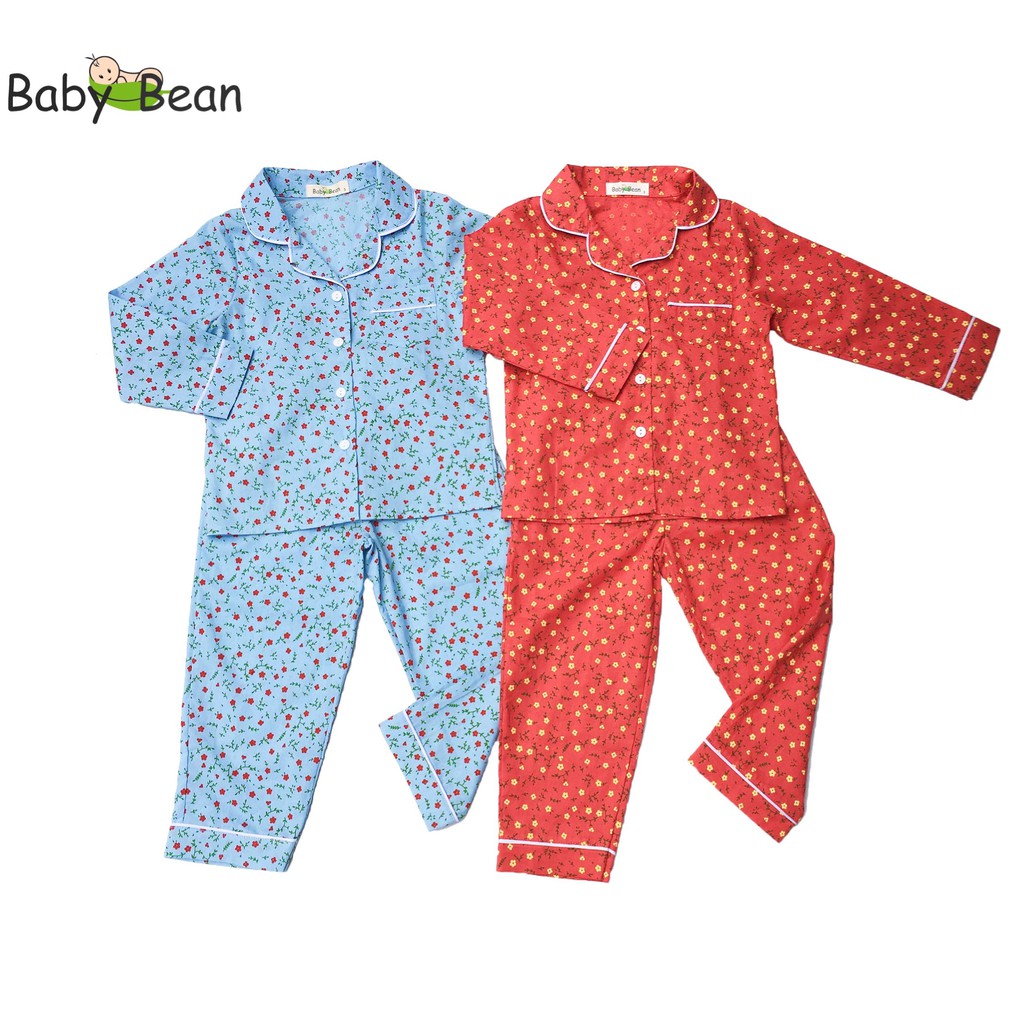 [MÃ THƯƠNG HIỆU YÊU THÍCH Voucher giảm 10%] Đồ Bộ Pyjama Cotton Tay Dài Quần Dài Bé Gái BabyBean