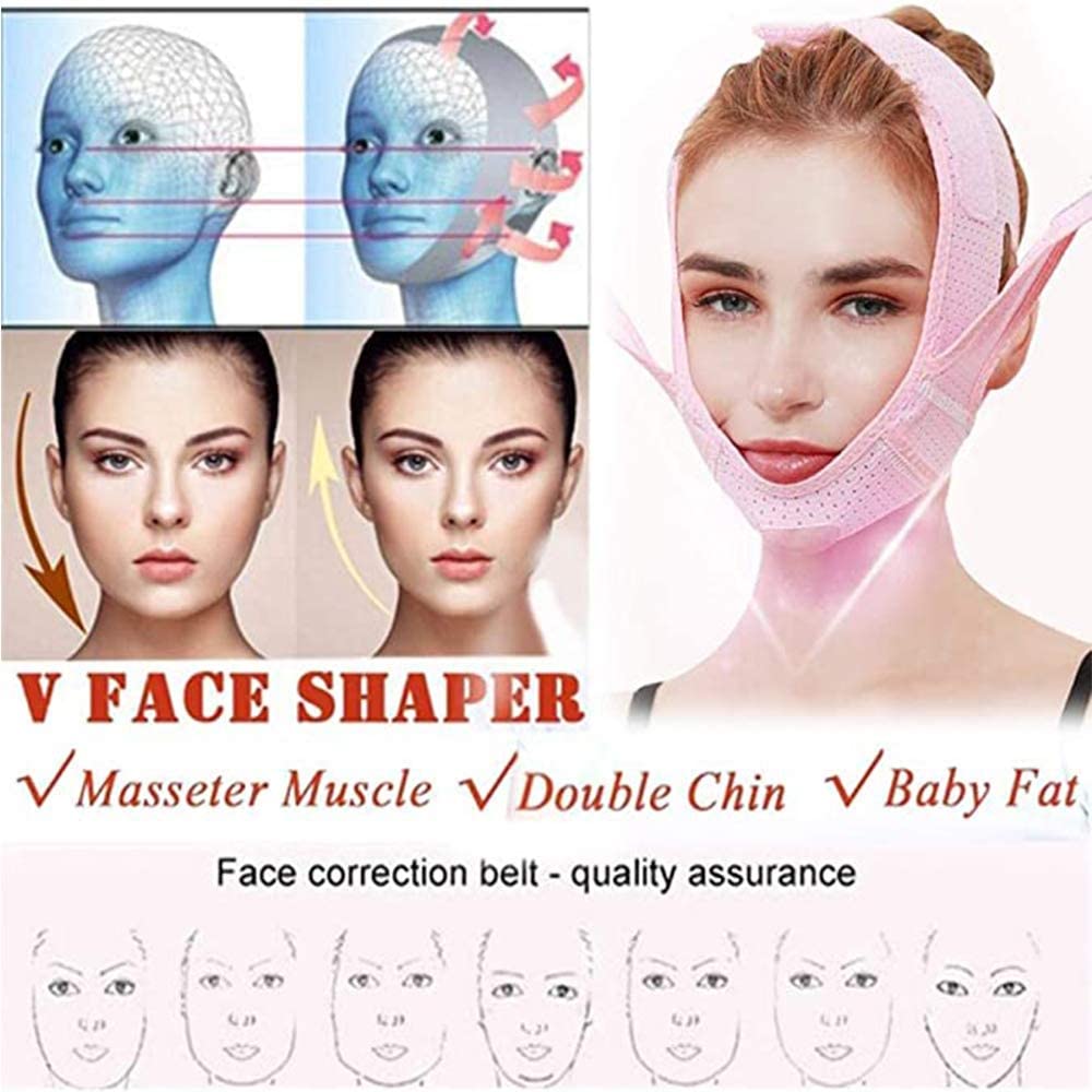 [Hàng mới về] Mặt nạ nâng cơ mặt tạo cằm chữ V giảm nếp nhăn lão hóa thoáng khí cao cấp