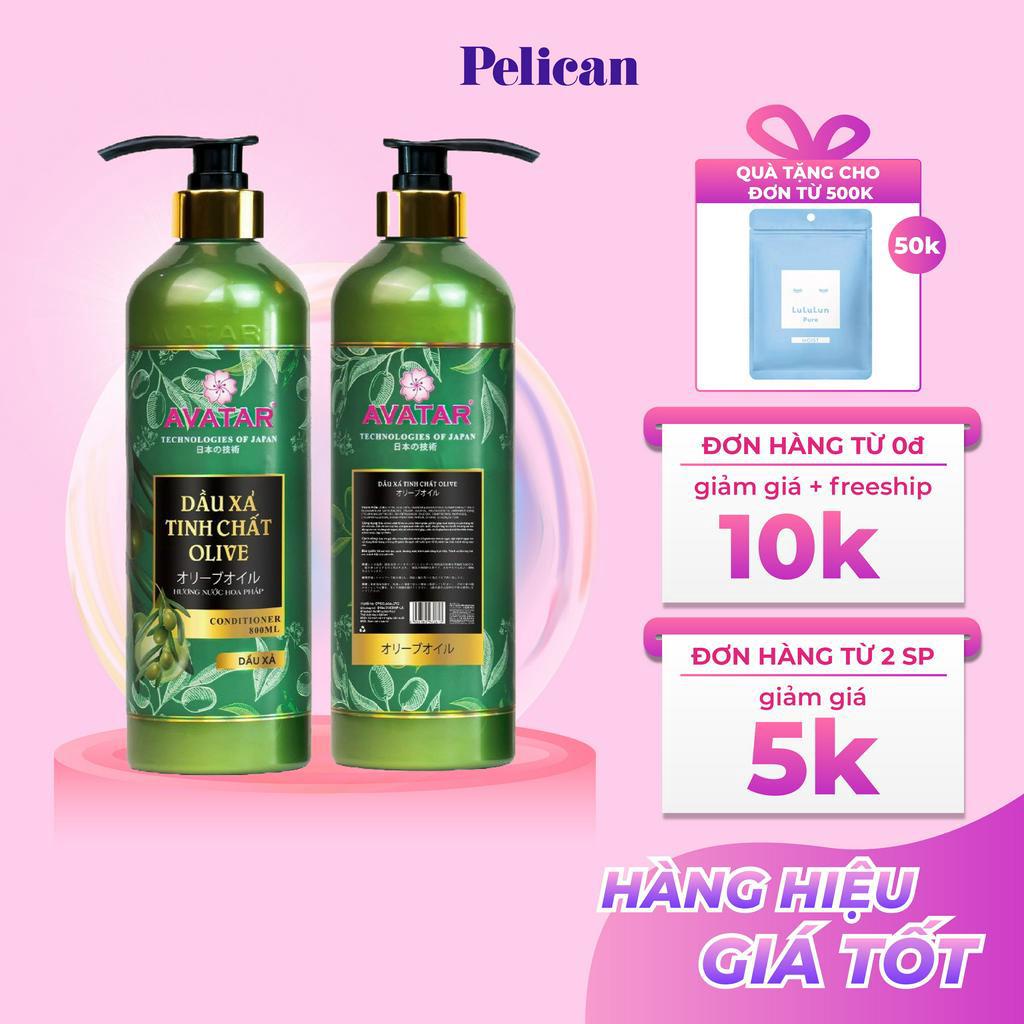 Dầu xả dưỡng mượt tóc Avatar tinh chất Olive 800ml cho mái tóc bồng bềnh đầy sức sống Nhật Bản