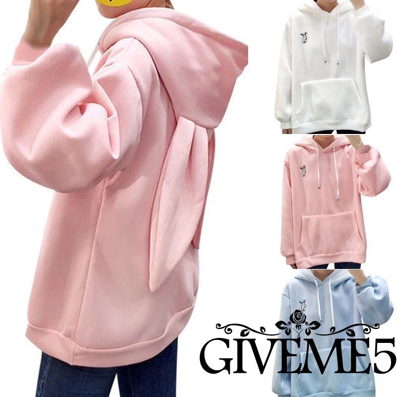 Áo hoodie tai thỏ dễ thương cho nữ