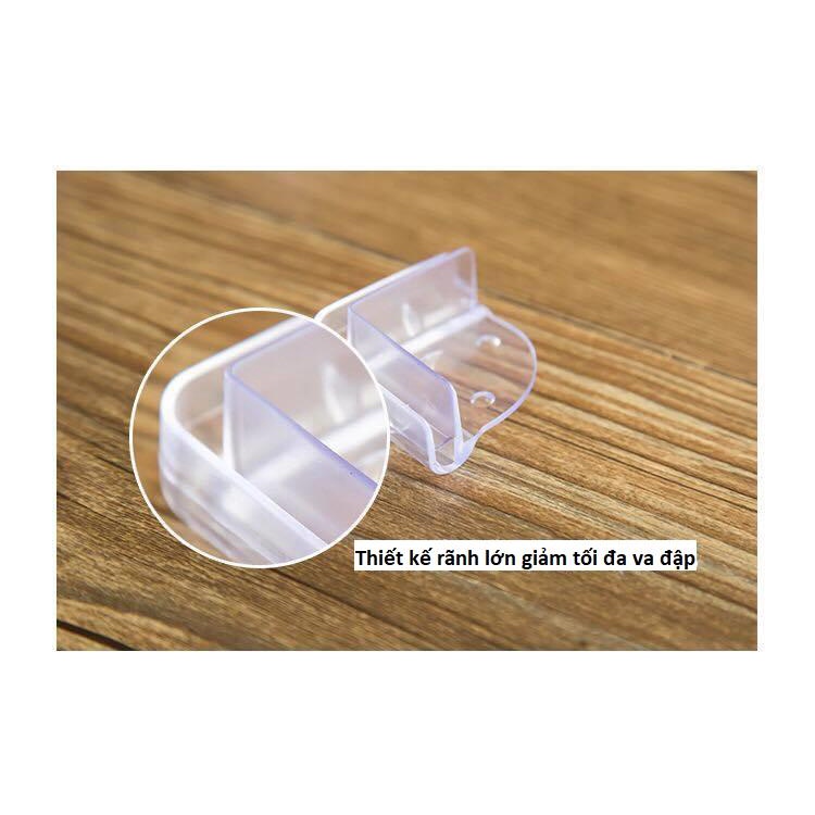 combo Miếng Bịt Góc Bàn, Bọc Cạnh Bàn Silicon Tránh Va Đập - An Toàn Cho Bé Và Người Già - Miếng Vuông JC4 Shalla