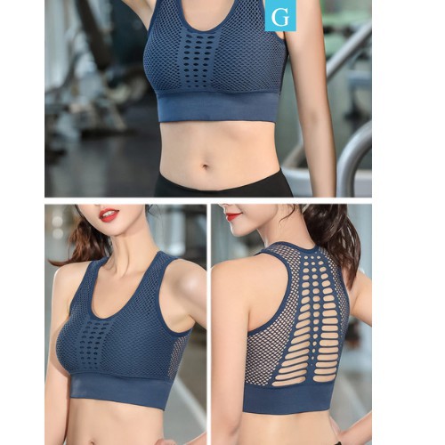 Áo bra tập gym yoga thể thao 2 dây nữ nâng ngực áo croptop ôm body có đêm mút G-Sports