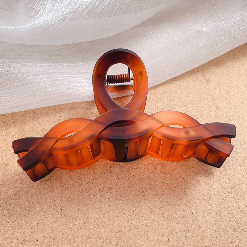 Kẹp Tóc Chống Trượt Bằng Acrylic Màu Hổ Phách Thời Trang Hàn Quốc