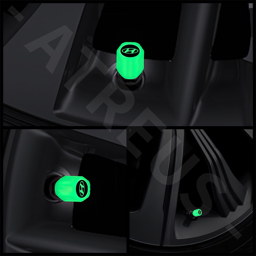 Set 4 Nắp Van Bánh Xe Dạ Quang Cho Hyundai Getz Accent Atoz i20 Trajet H1 i10 Kona Santa Fe